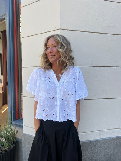 Sandro blouse white lace