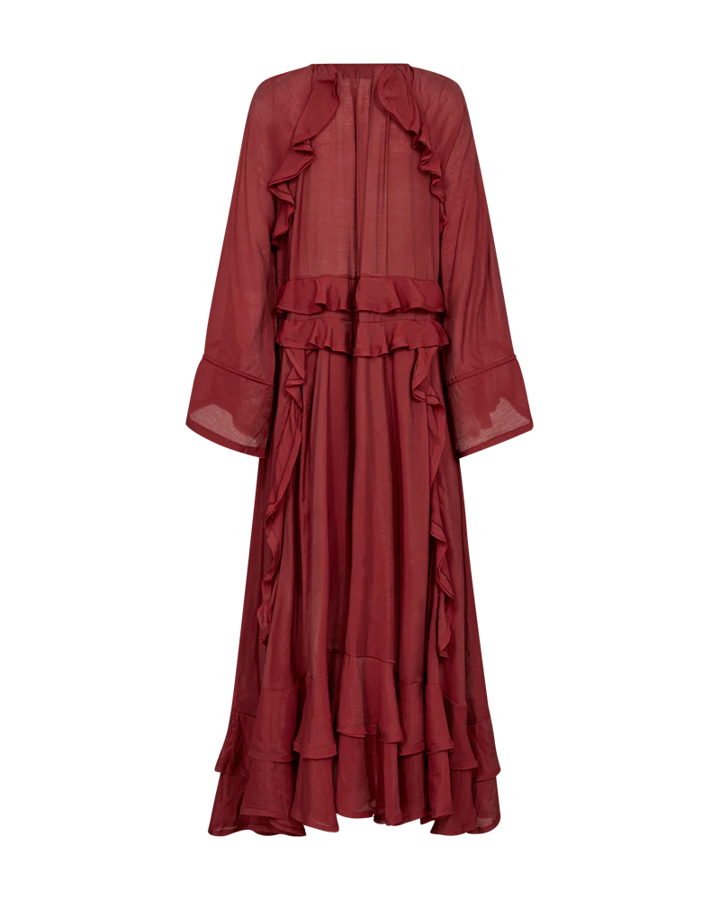 CMNORMA - LONG DRESS WITH RUFFLES IN RED