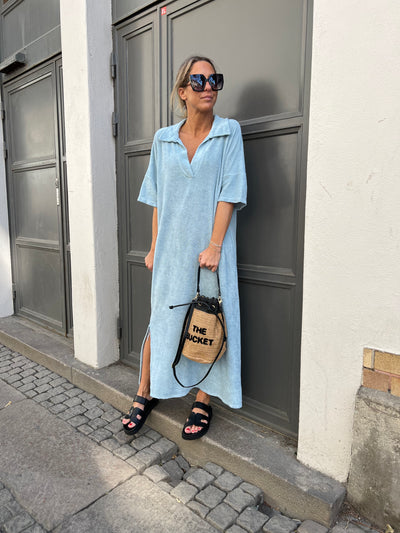 Frotté dress ljusblå
