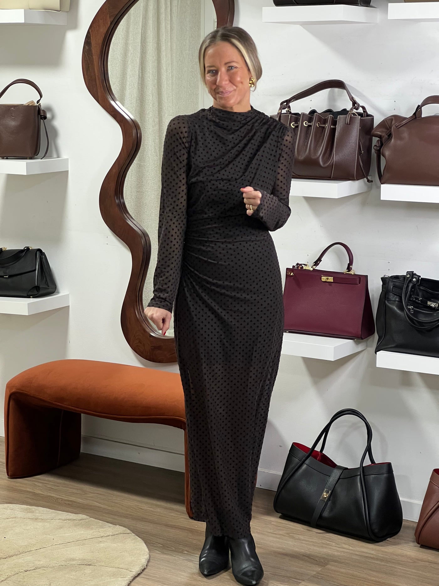 Dott dress brown 5961