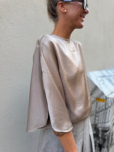 Liora Heavy Sateen Blouse Brown