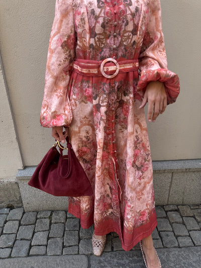 LISA FLOWER DRESS ROUGE
