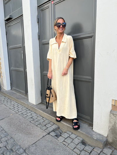 Frotté dress ljusbeige