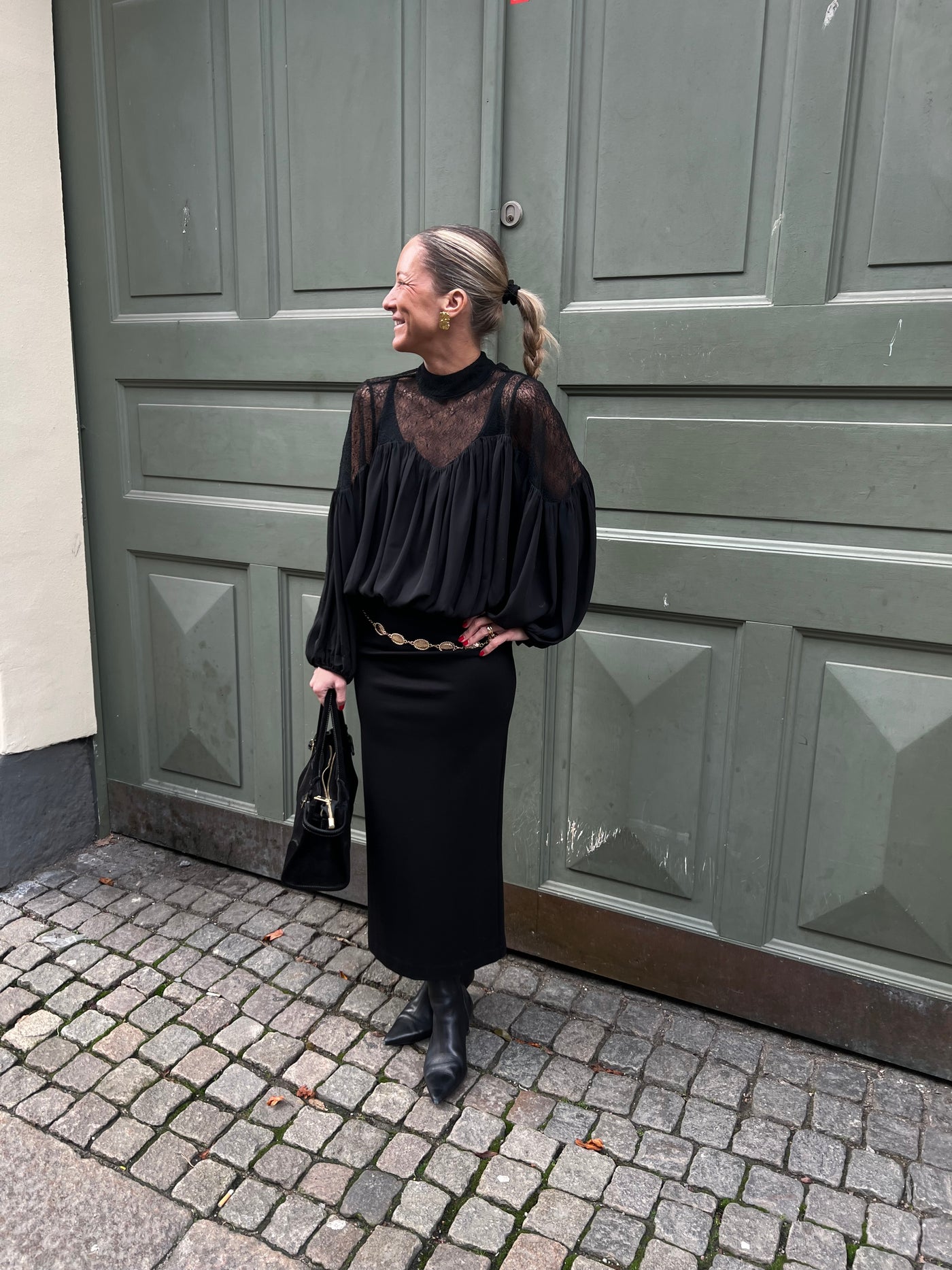 Co’Couture Mingo Mix Lace Blouse – Black