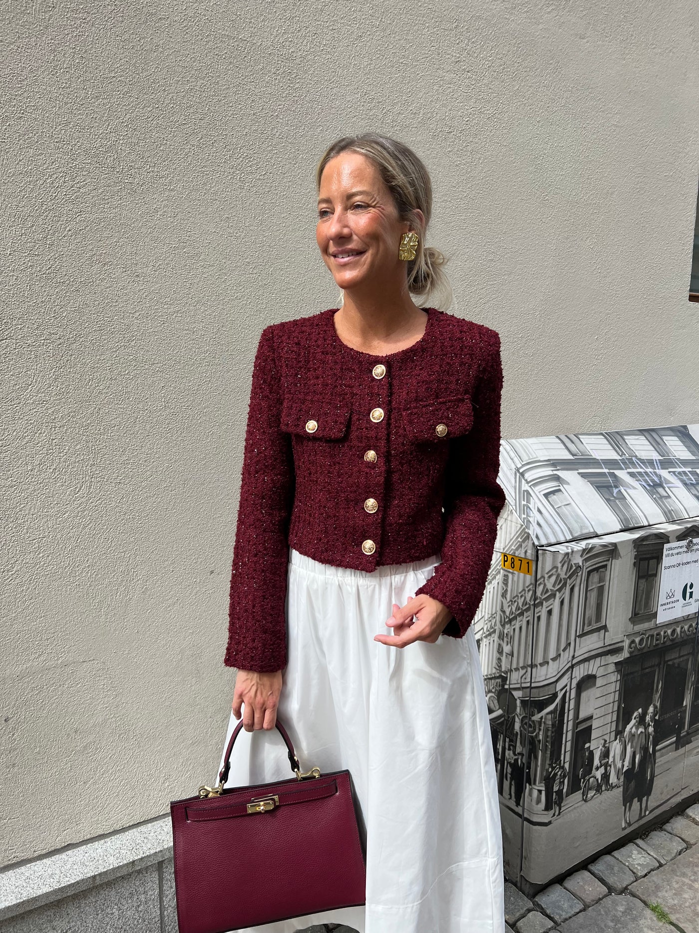Sarah jacket vinröd med glitter