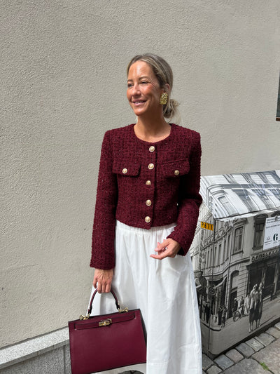 Sarah jacket vinröd med glitter