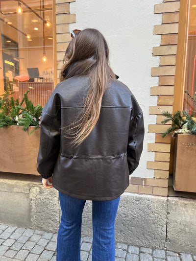 Brown leather trench - 2180-10