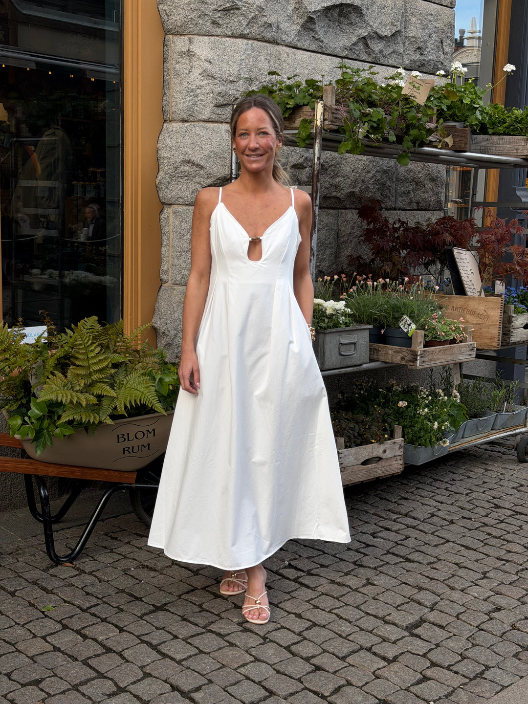 white two piece prom dress Elegant Two Piece White Long Prom Dress with Beaded Pockets  FancyVestido