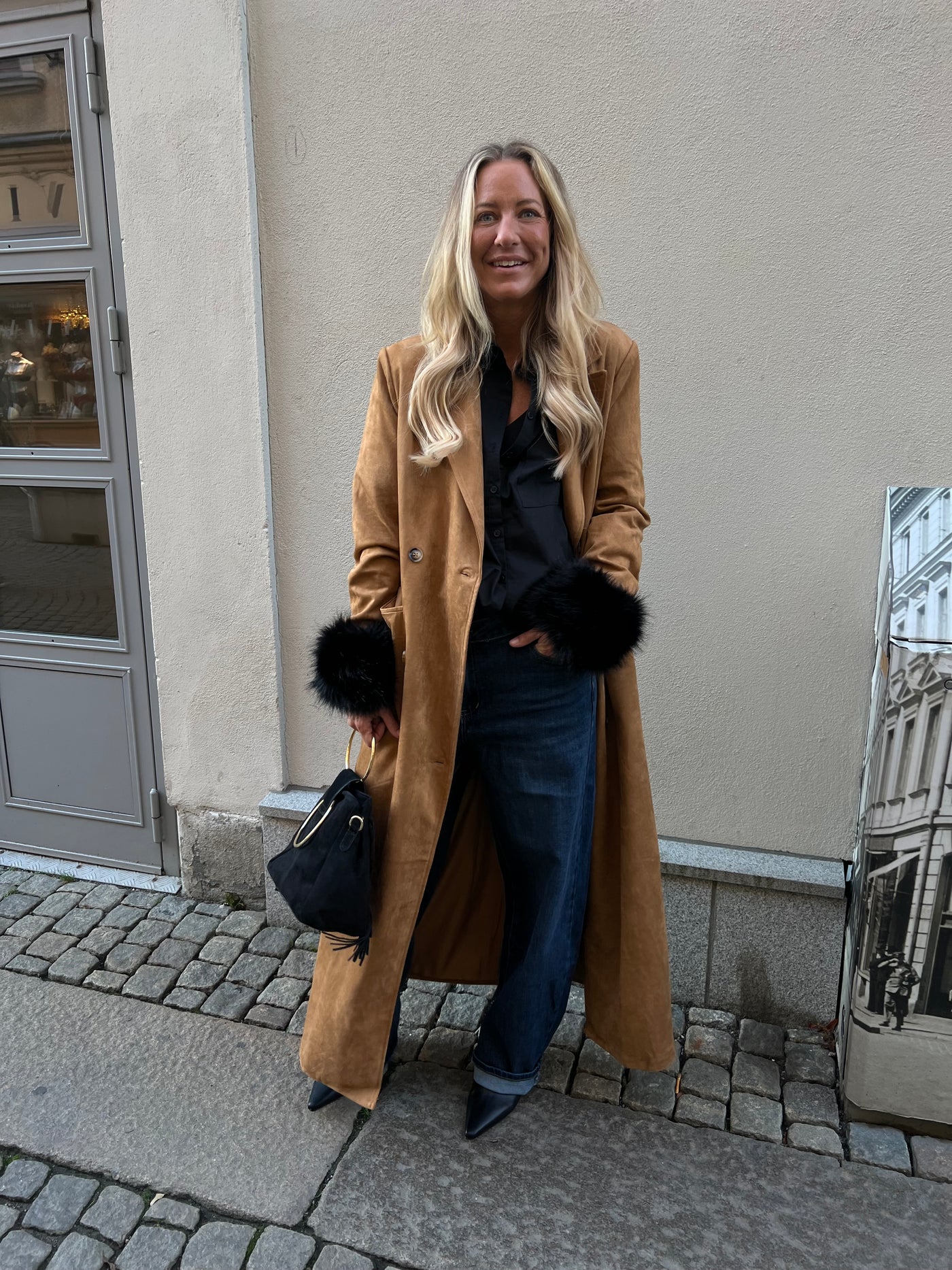 Coco lång mocka kappa i PU