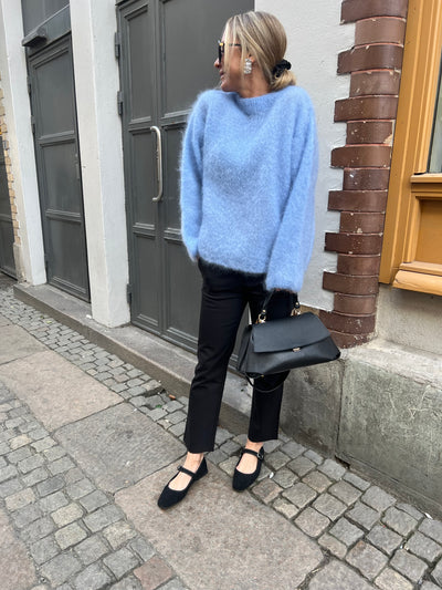 Roro Mohair Rundhals ljusblå