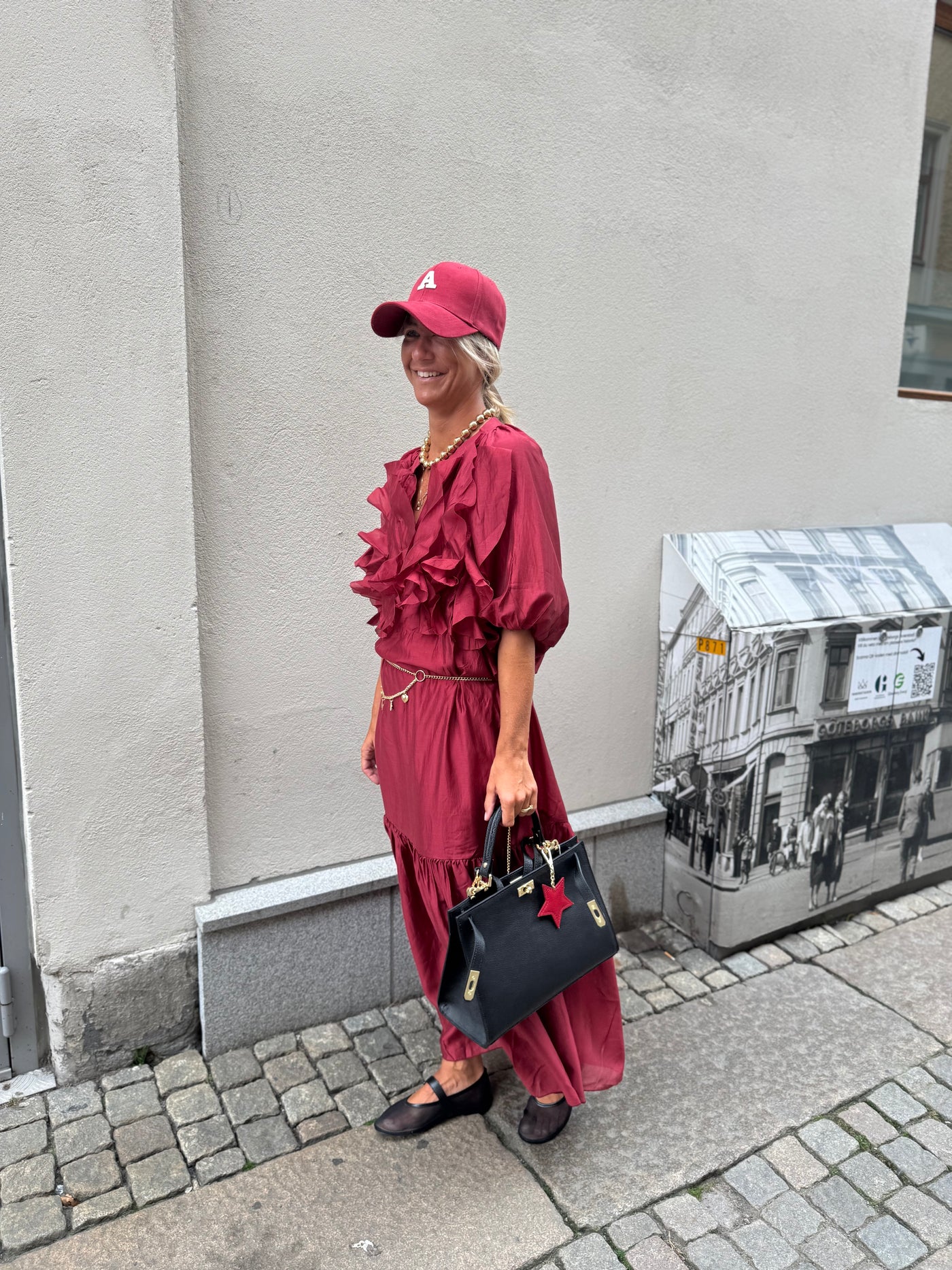 Birdie Dress Vinröd 19020