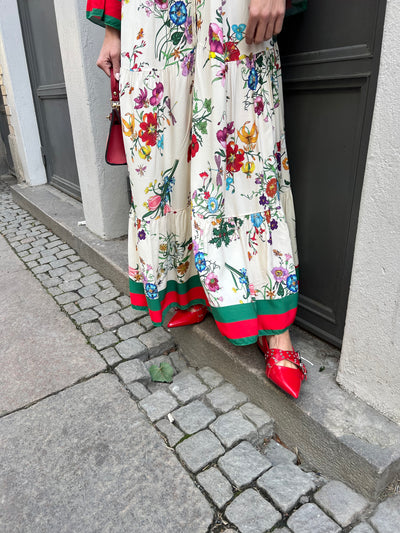 NAOMY DRESS GRÖN/RÖD