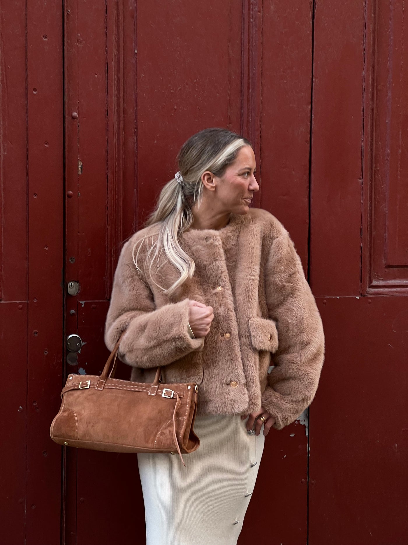 Suede bag Camel