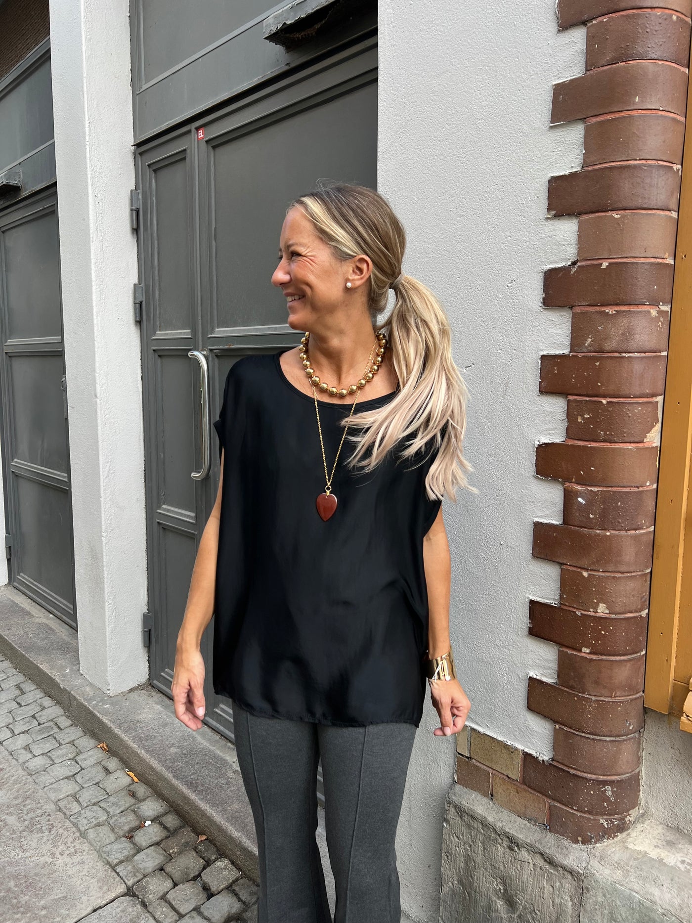 ANDY SILK BLOUSE black