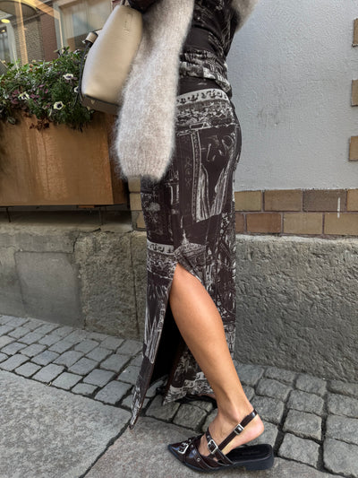 Mesh Paris Skirt Brown