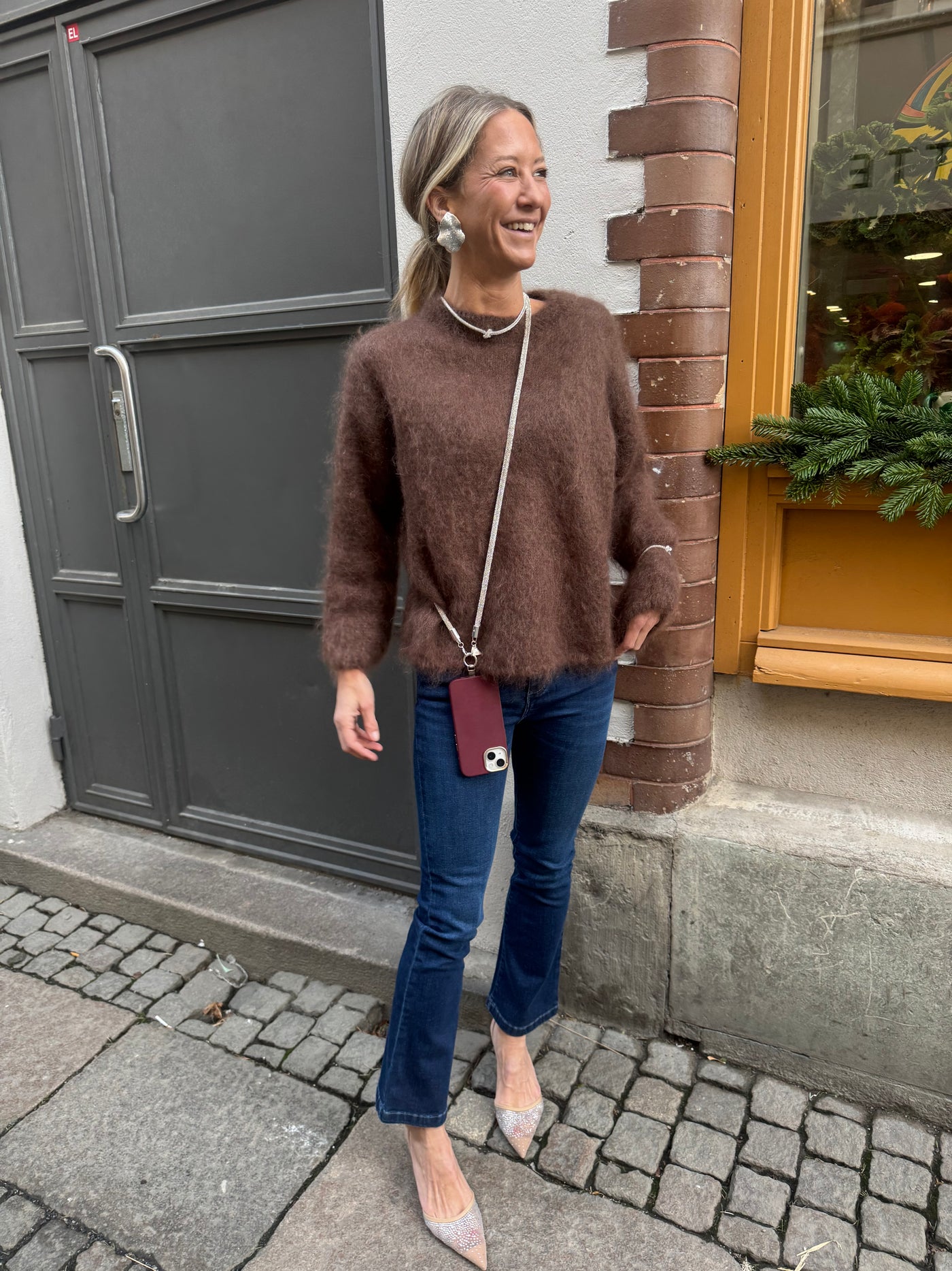 Carrie Phone Strap Silver