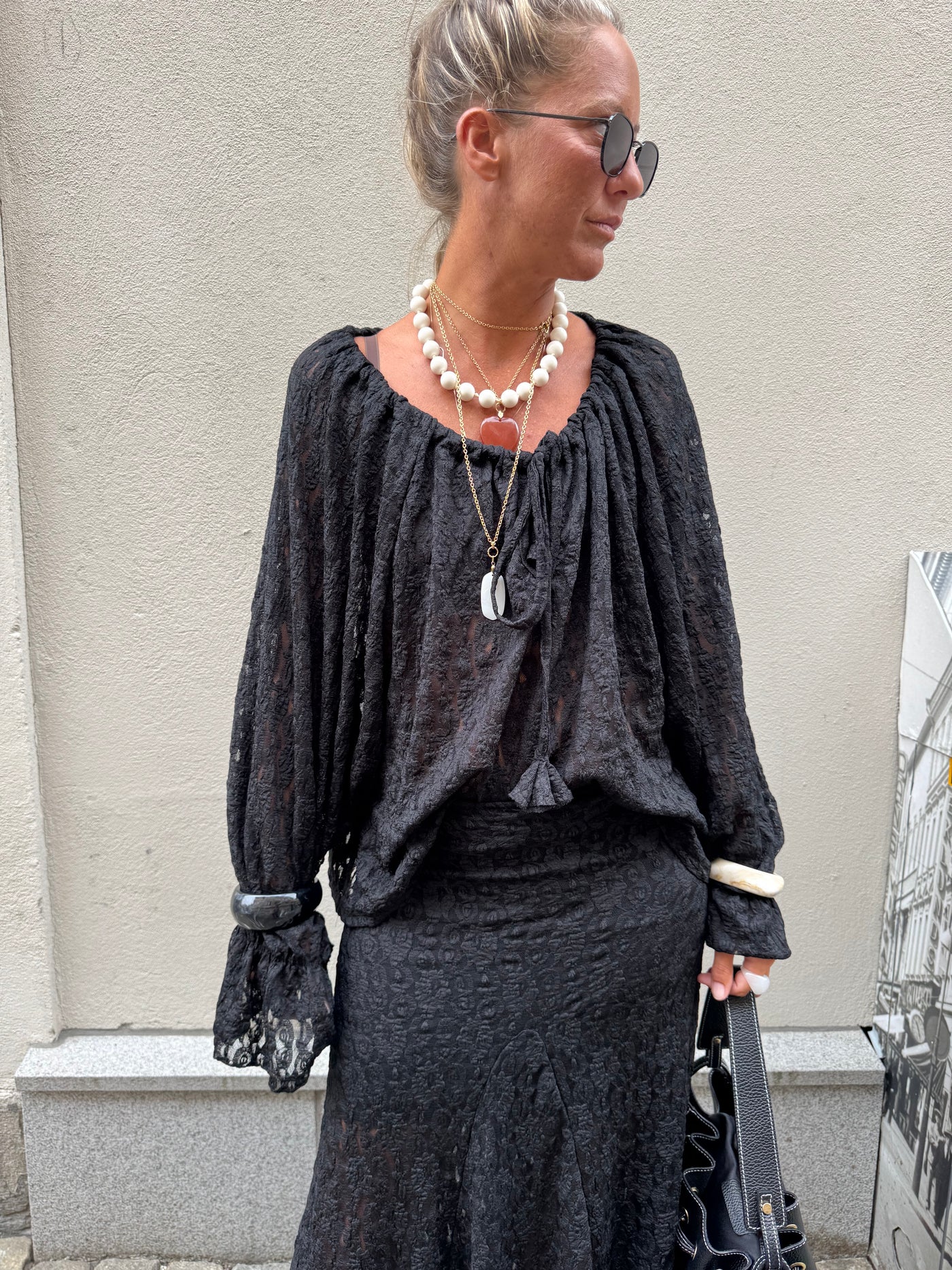 Romaric lace Blouse Black