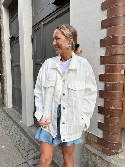 Jeansjacka ny over size vit
