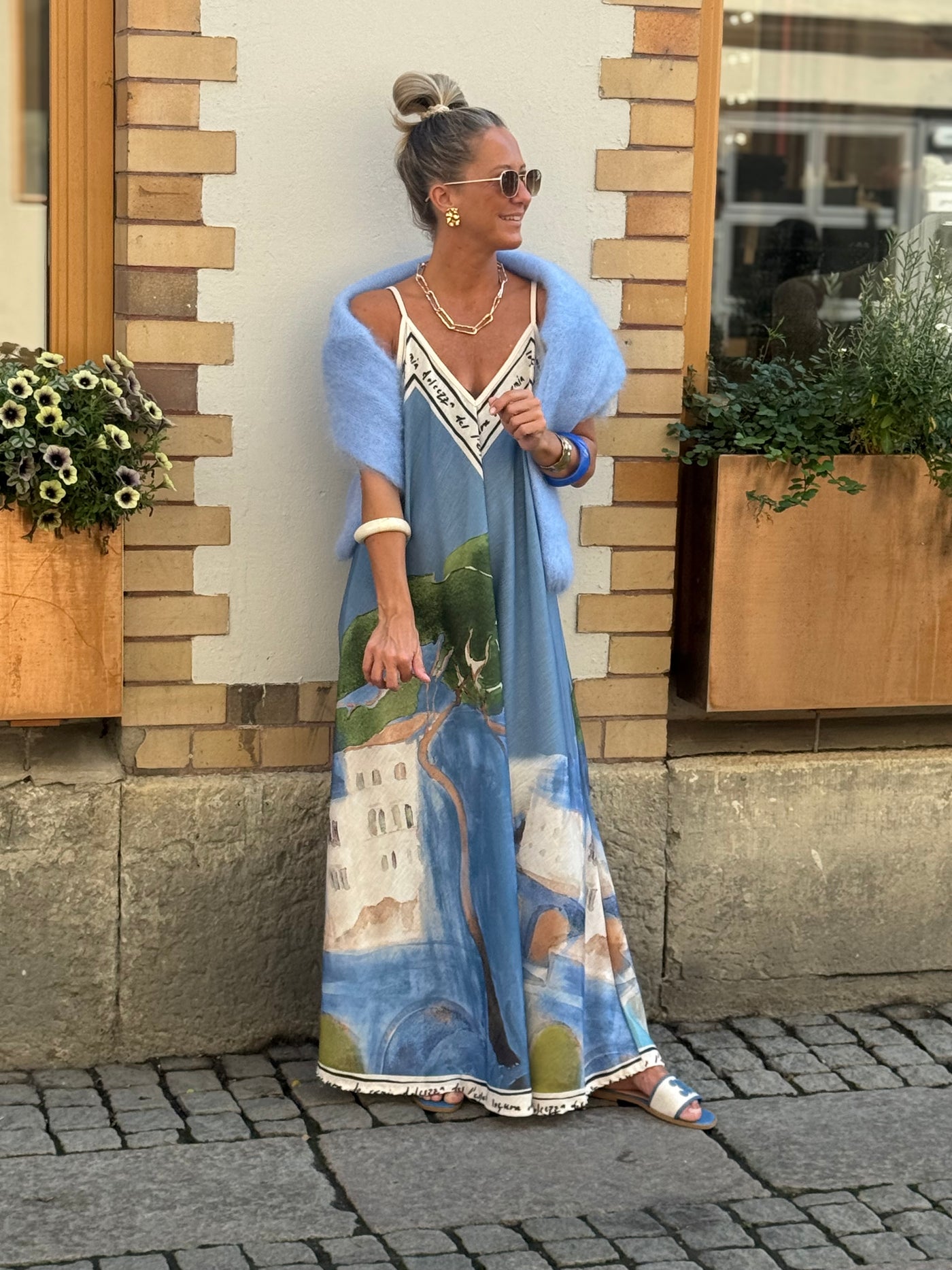 FRANCES STRAP DRESS BLUE