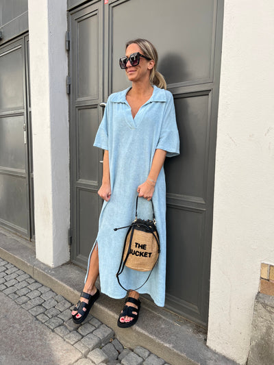 Frotté dress ljusblå