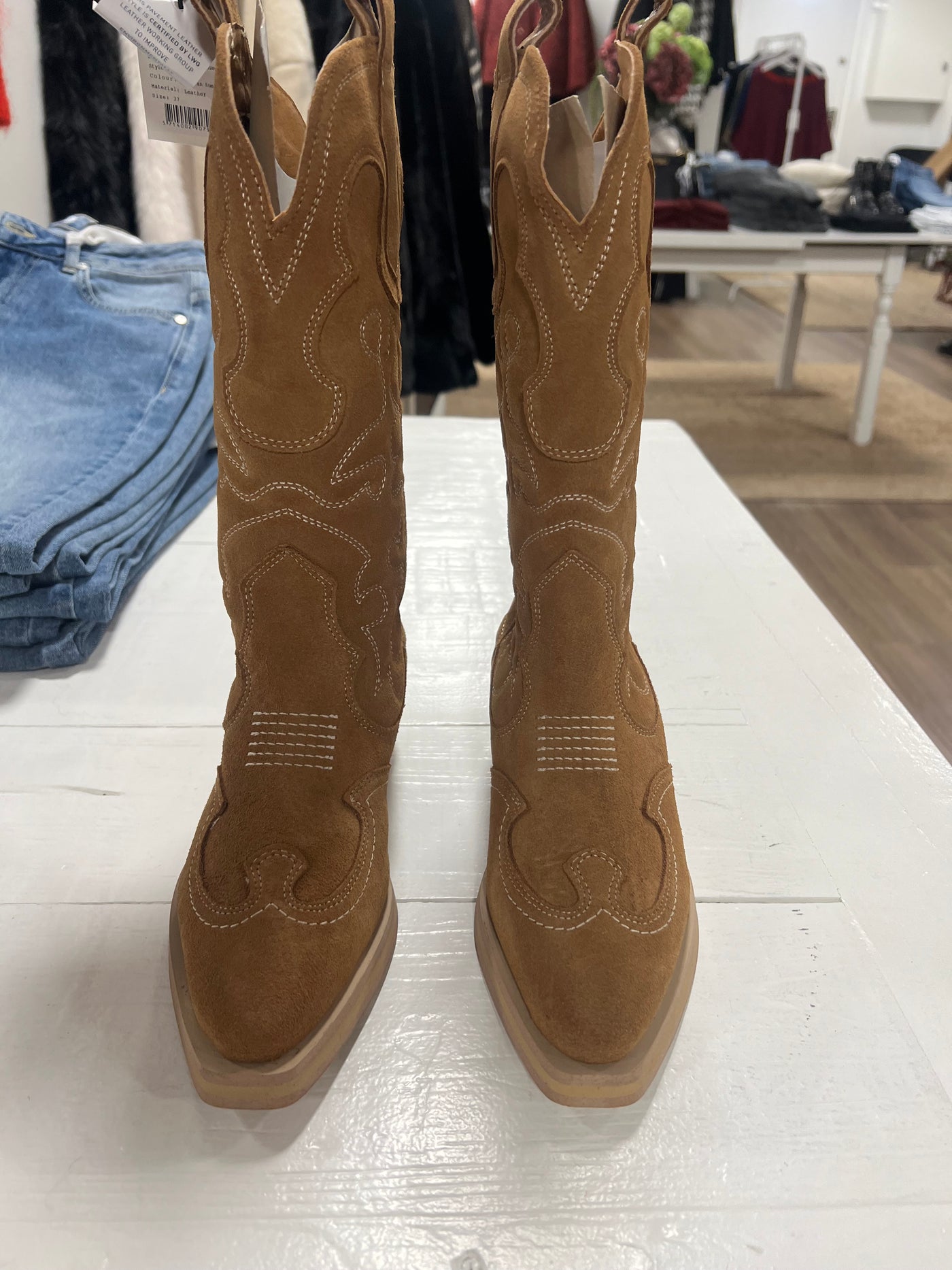 Julianne cowboy boots mocka brun