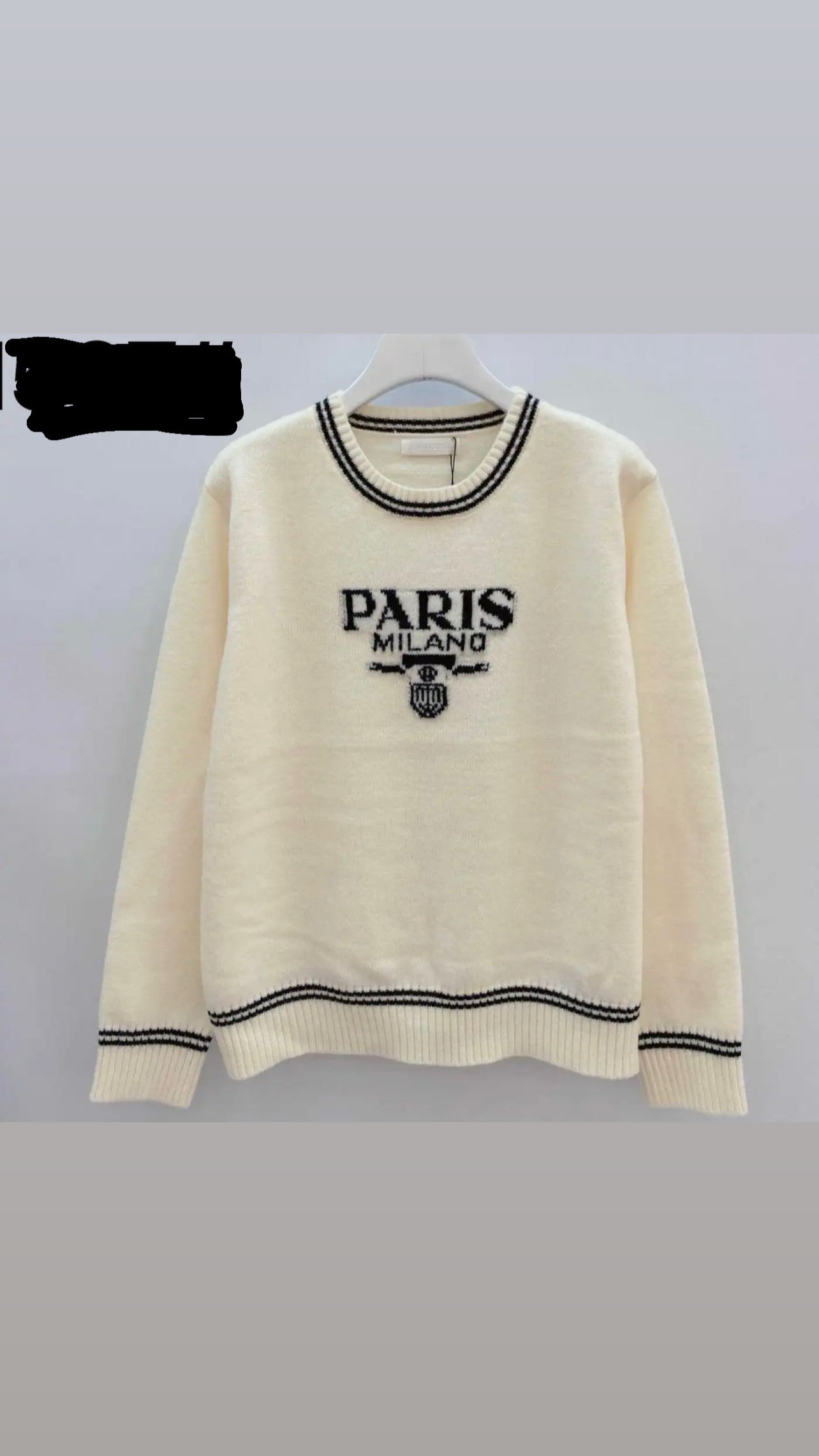 Paris Milano lång ärm vit/svart