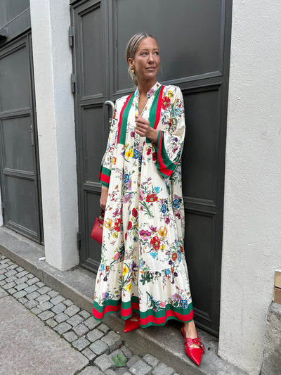 NAOMY DRESS GRÖN/RÖD