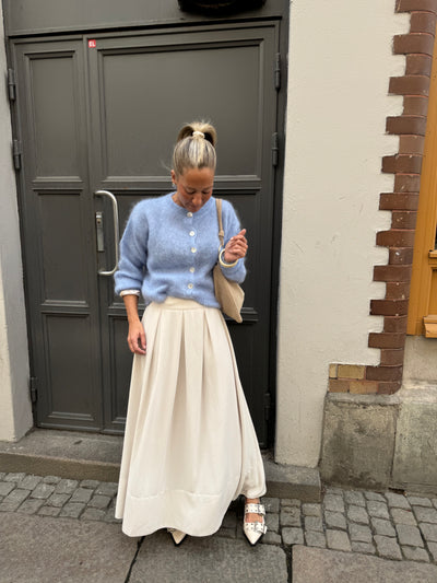 Roro mohair kofta med knappar Light Blue