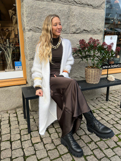 Roro mohair kofta Lång vit - 22313