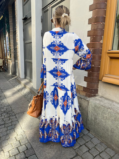 Hanna dress cobolt/offwhite