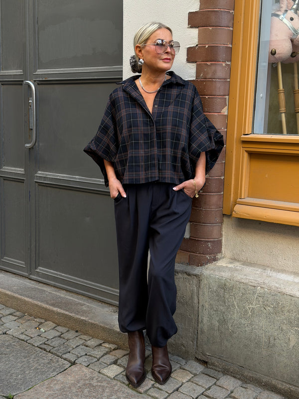 Pim puffärm new brown & Blue