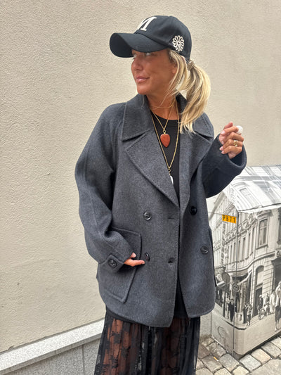 Maje Short Woll Jacket Dark Grey