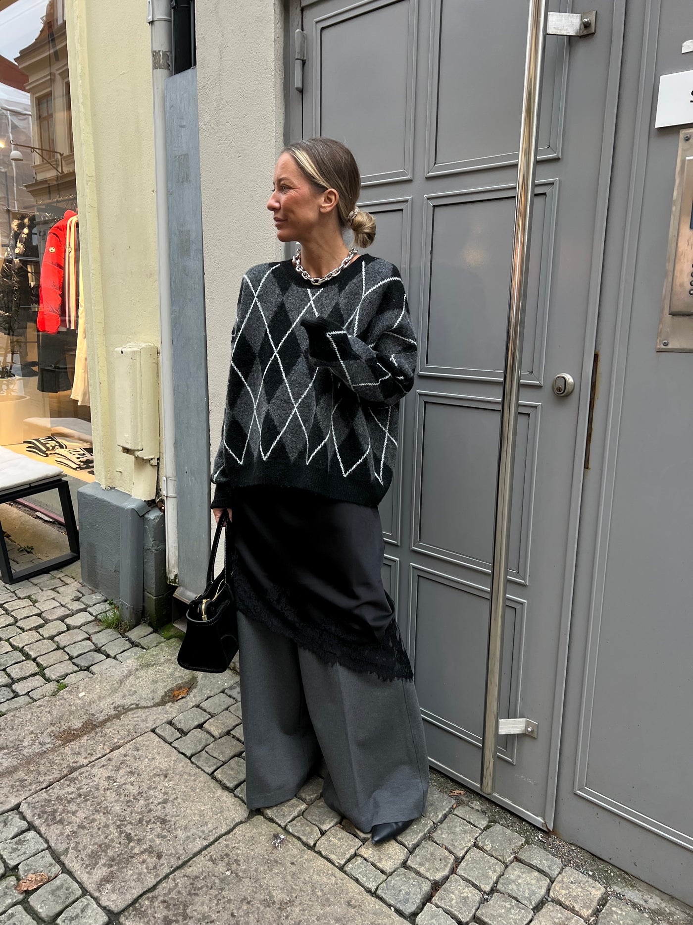 Copper rutig tröja svart / grå