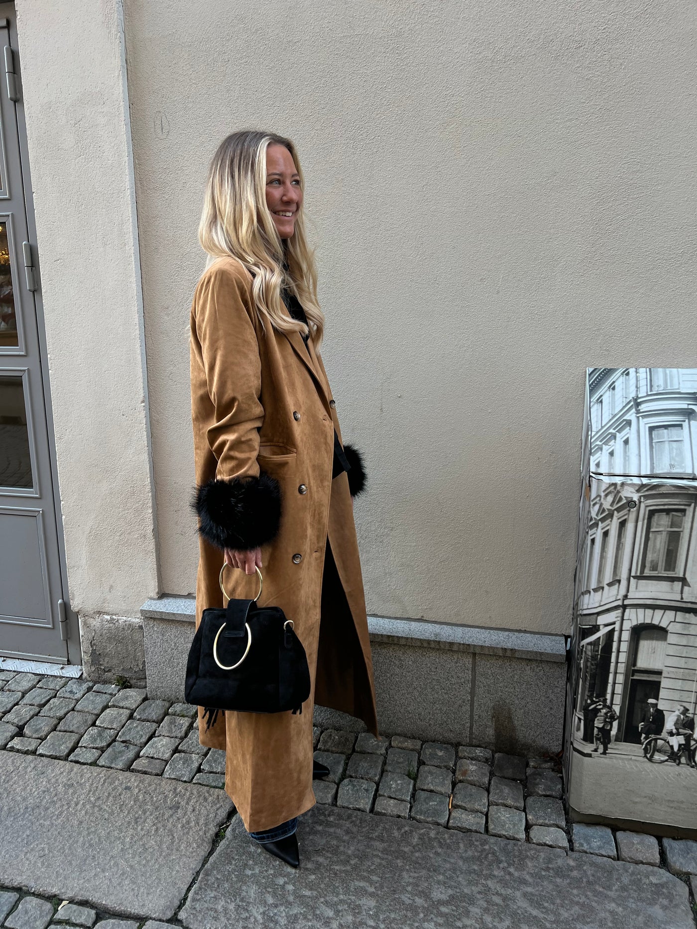 Coco lång mocka kappa i PU