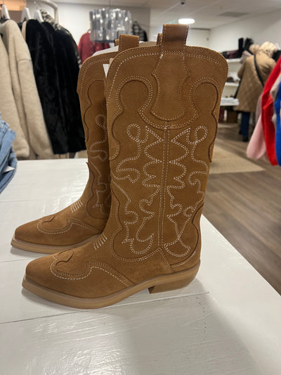 Julianne cowboy boots mocka brun