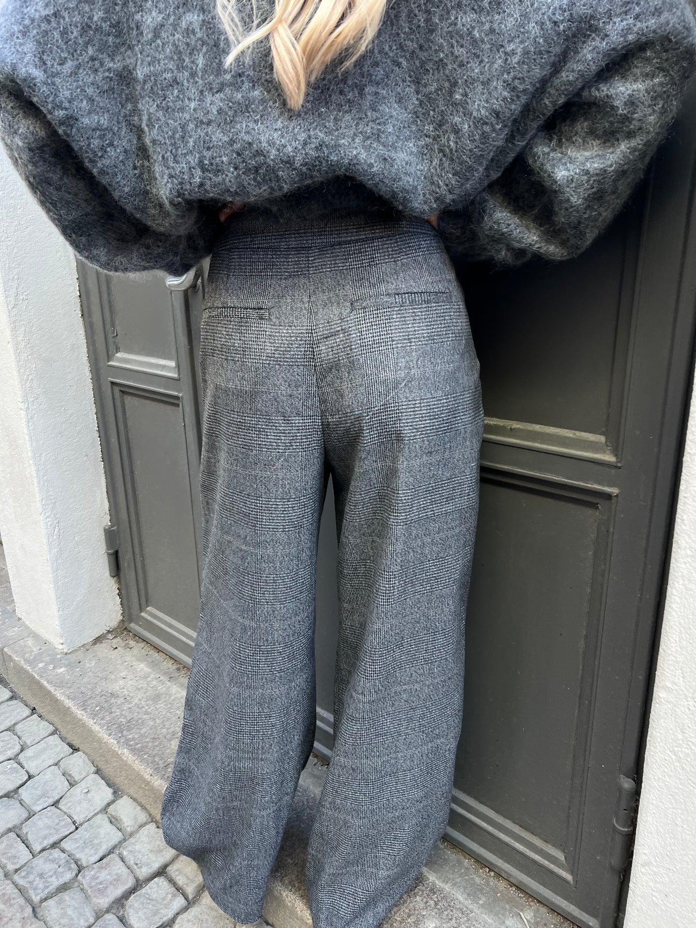 MICHELLE CHECK TAILOR TIE PANTS