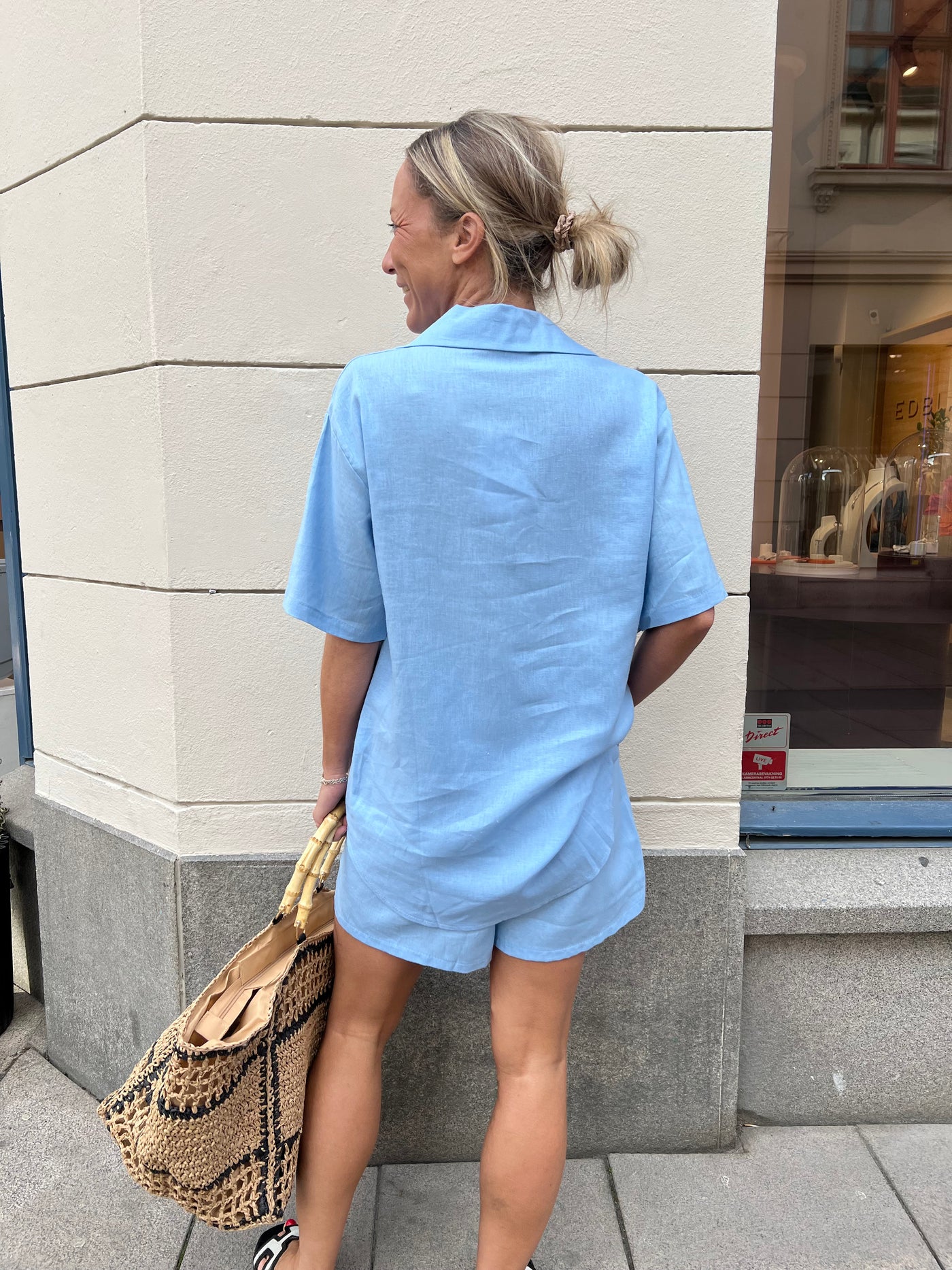 NOOR LINNE SHORTS BLÅTT