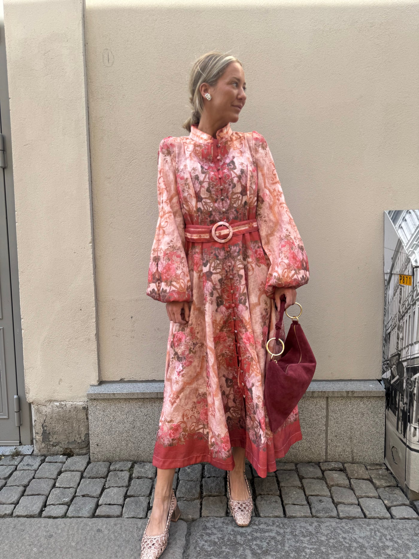 LISA FLOWER DRESS ROUGE