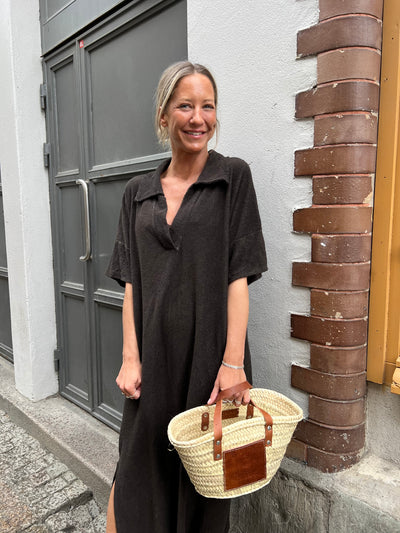Frotté dress brown