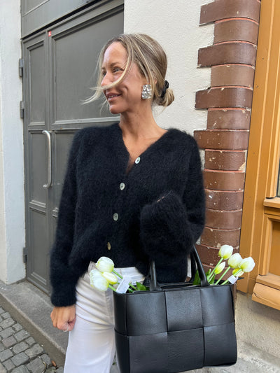 Roro Mohair Kofta Kort med knappar svart