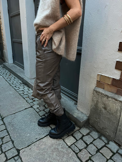 Shilo Leather pants grå/brun