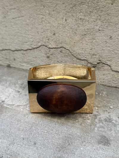 Bon oval bracelet gold w brown