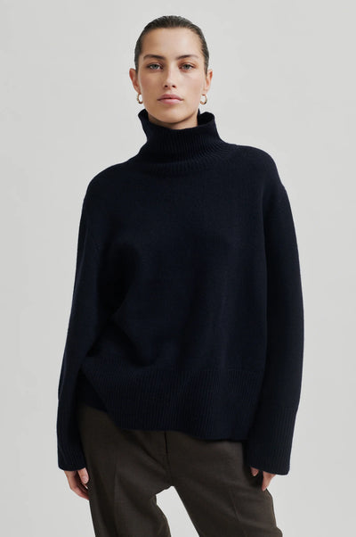Alpha Knit T-Neck Delicioso & Navy