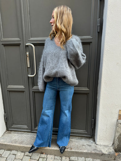 Roro Mohair Light Grey V-ring - 23505