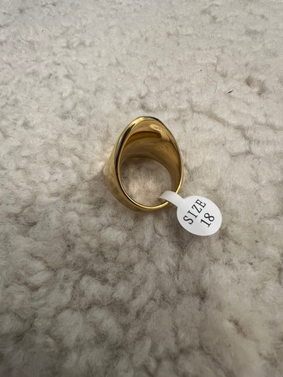 Oval big ring gold/silver