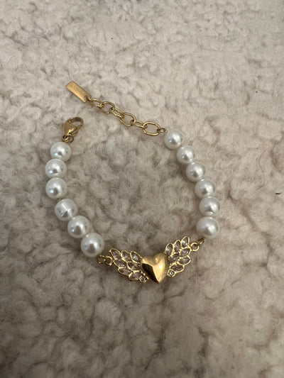 Angel pearl bracelet gold