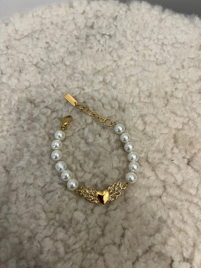 Angel pearl bracelet gold