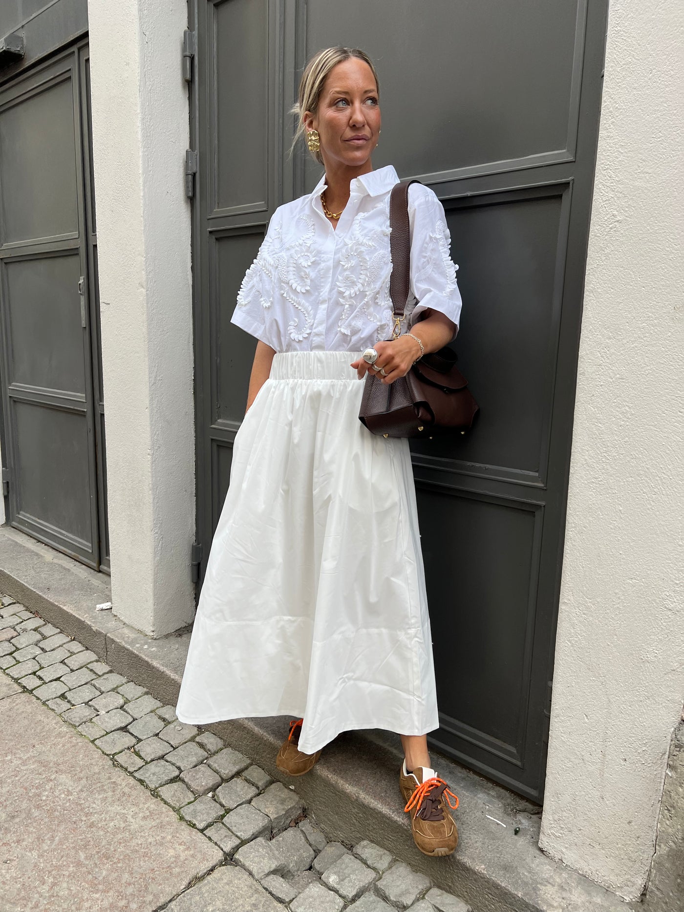 Yara poplin skirt White