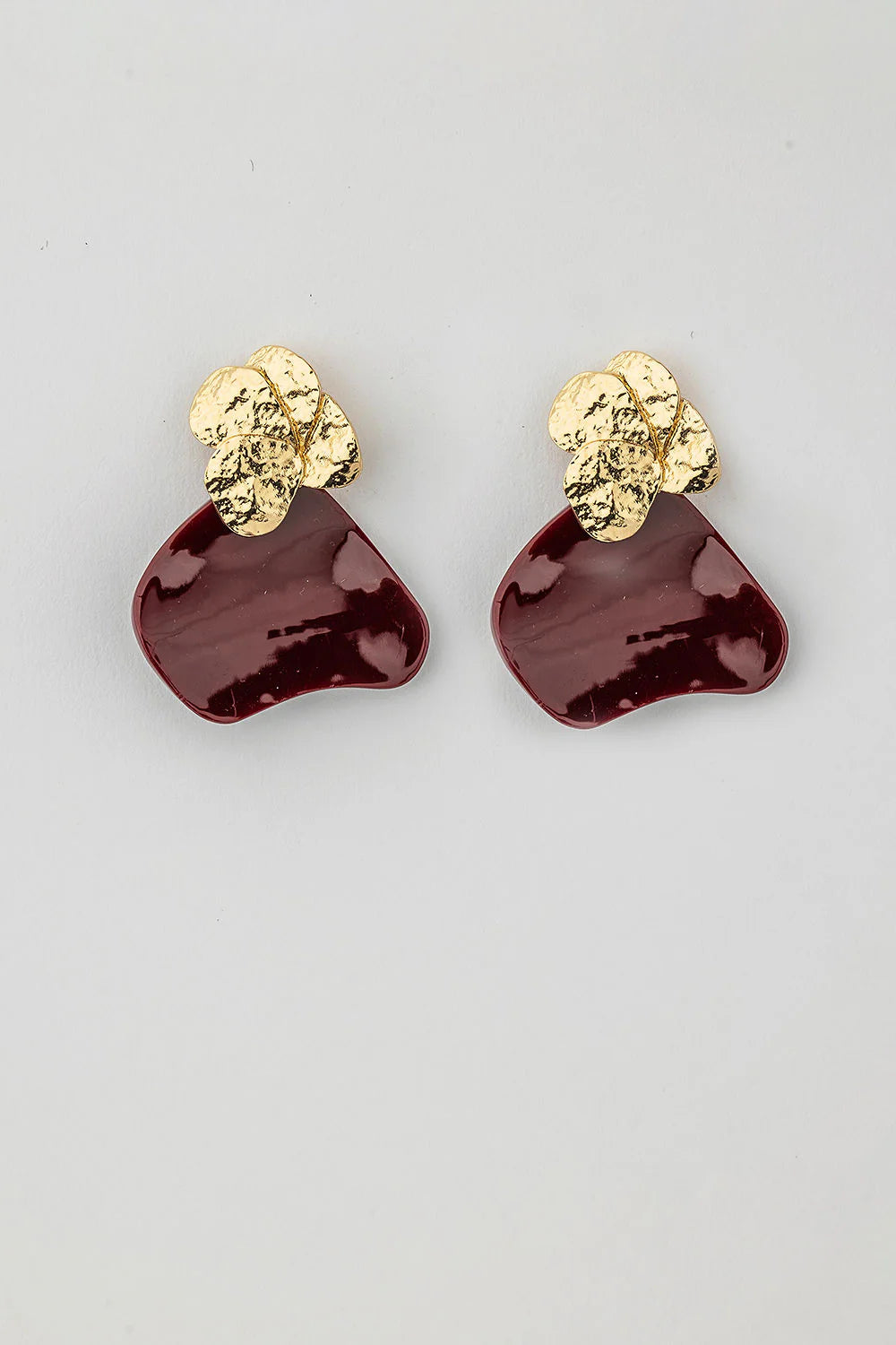 Violet Earrings Burgendy