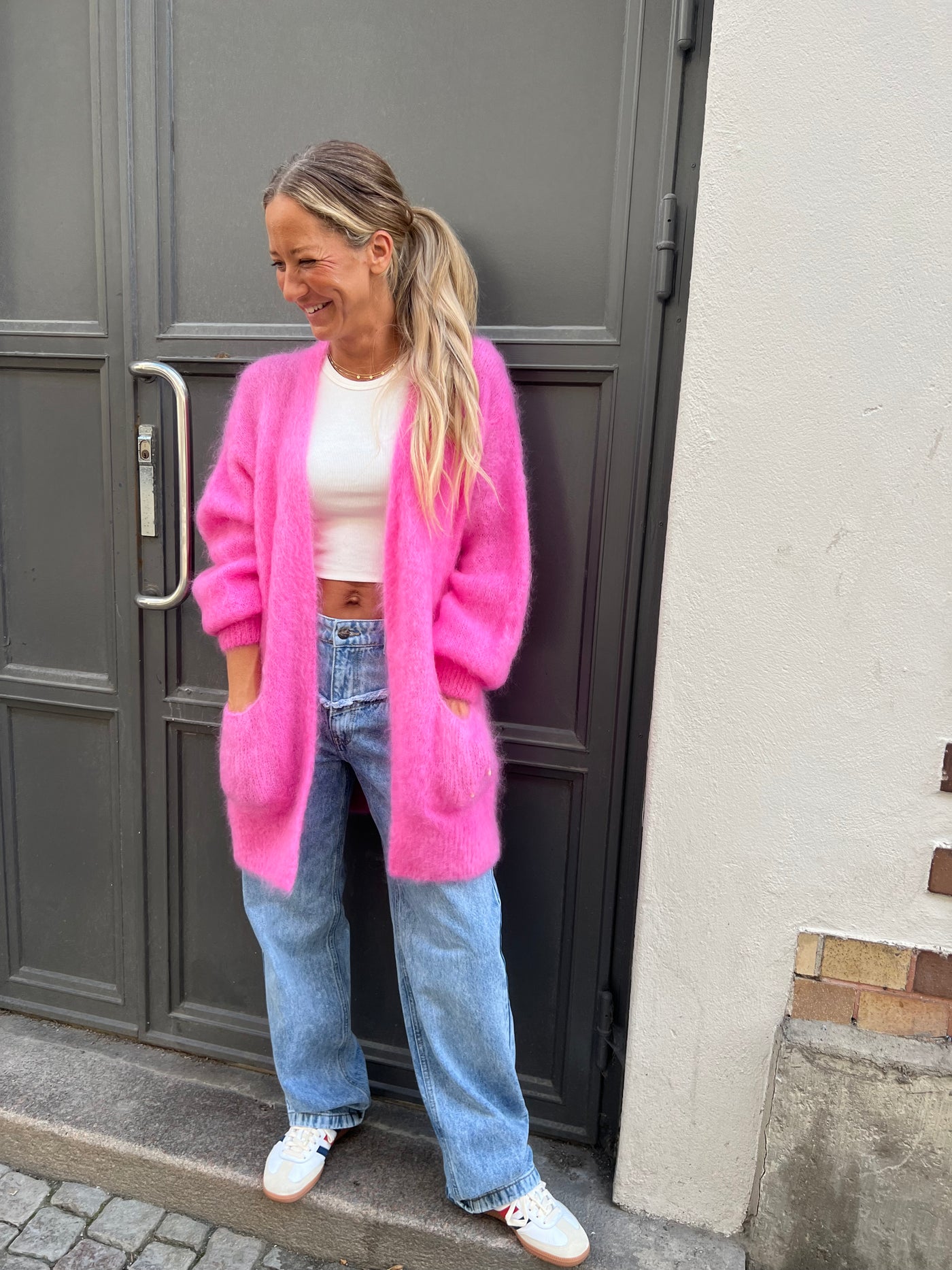 Roro mohair kofta cerise - 22067